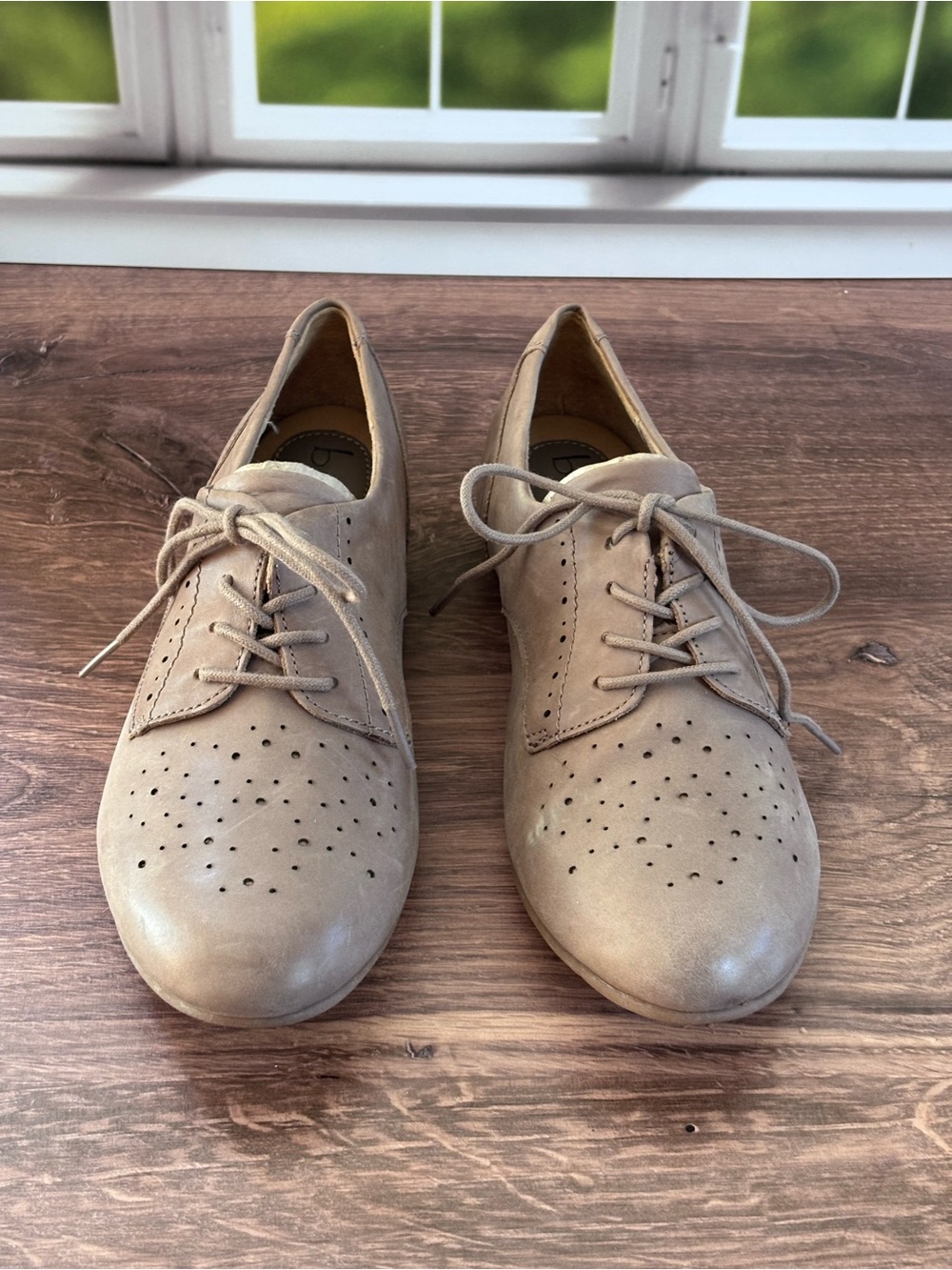 b.o.c. Leather Oxford Shoes Womens 9M Taupe Gilmore Girls academia Hogwarts